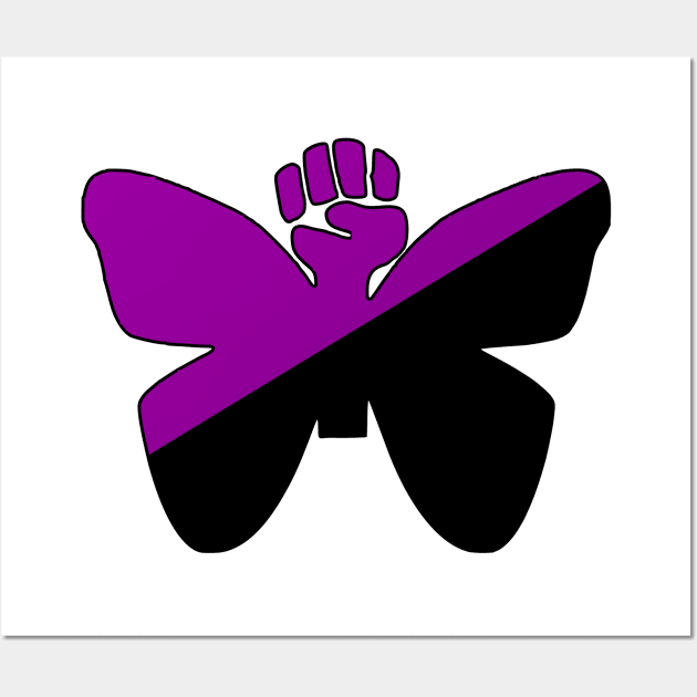 Butterfly Fist w/ Anarchafeminist Colors Wall Art by dikleyt